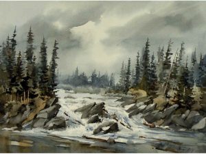 George Alig: UNTITLED (RIVER RAPIDS UNDER GREY SKY)