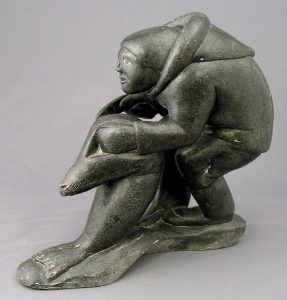 Unidentified Inuit Artist: UNTITLED (HUNTER WITH SEAL)