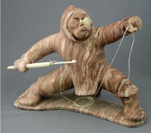 Paul Qayutinnoak: UNTITLED (INUIT HUNTER WITH SPEAR)