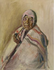 Nicholas de Grandmaison: UNTITLED (PEIGAN WOMAN SMOKING A PIPE)