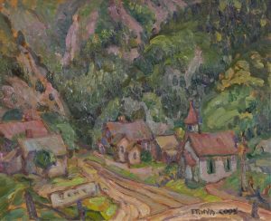 Ernva Willard Code: MOUNTAIN VILLAGE / AT THE WOODPILE (verso)