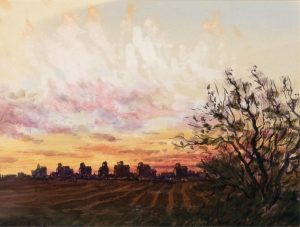 Ernest Luthi: PRAIRIE SUNSET AT DAVIDSON