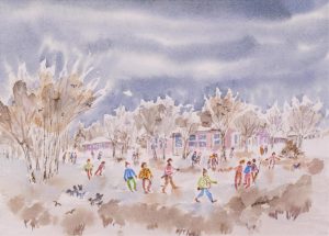 Janet Mitchell: SKATERS ON THE POND