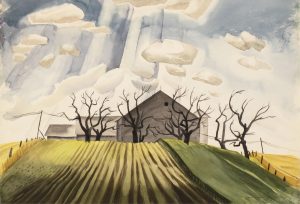 Carl Fellman Schaefer: BARNS AND ORCHARD ON JOHN VOELZING’S FARM, HANOVER