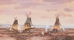 Paul Surber: ENCAMPMENT AT SUNSET