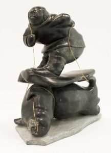 Eli Sallualuk Angiyou: HUNTER WITH WALRUS UNDER THE ICE