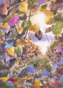 Alex Fong: AUTUMN SCENE WITH FAMILY OF QUAILS