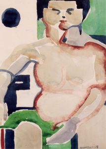 Marion Florence Nicoll: THE MODEL (WITH GREEN TOWEL)