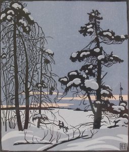 Henry Eric Bergman: WINTER TREES IN EVENING LIGHT