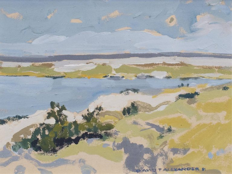 David T. Alexander BLACKSTRAP LAKE; 1981 acrylic on canvas 12 x 16 in.