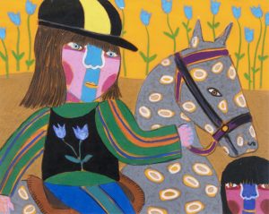 Zbigniew (Stanley) Kupczynski: JOCKEY WITH SPOTTED HORSE