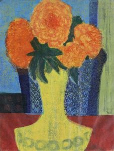John Harold Thomas Snow: YELLOW VASE WITH FLOWERS