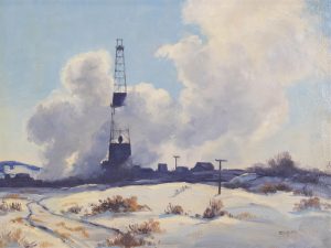 Roland Gissing: WINTER DRILLING, TURNER VALLEY IN STEAM DAYS, CIRCA 1938