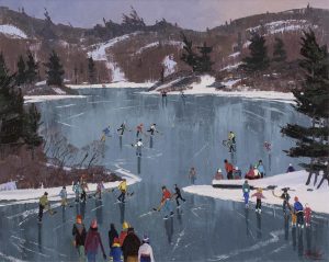 Charles Anthony Law: COLOURFUL SKATERS (HEAD OF WILLIAMS LAKE, HALIFAX, NOVA SCOTIA)