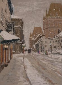 Horace Champagne: HIVER AU VIEUX QUEBEC (RESTAURANT PARMESAN RUE ST-LOUIS, QUEBEC)