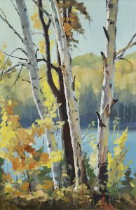Ronald N. Okey: AUTUMN BIRCH TREES