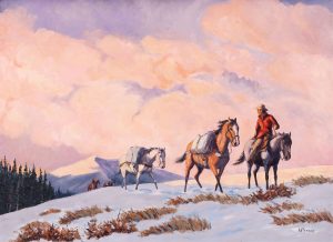 Leslie H. Peters: PACK TRAIN IN A MOUNTAIN PASS