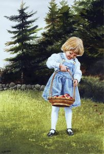 Leonard James (Len) Gibbs: LITTLE GIRL WITH A BASKET OF APPLES