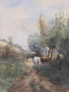 Willem George Frederik Jansen: MILKMAID WITH COWS