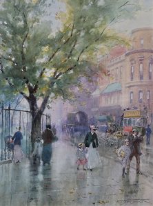Frederic Marlett Bell-Smith: PICCADILLY – LOOKING WEST (AFTER RAIN)