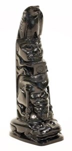 Arthur Moody: FIVE FIGURE TOTEM (EAGLE, HUMAN, SHAMAN, OTTER AND FROG)