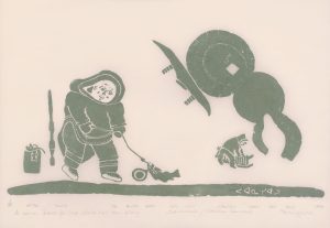 Juanisialu Irqumia: A WOMAN FISHES FOR COD WHILE HER SON PLAYS