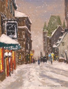 Horace Champagne: FLOCONS DE NEIGE (RUE ST-LOUIS, QUEBEC)