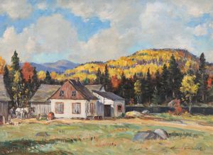 Thomas Hilton Garside: AUTUMN FARM SCENE