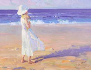 Mian Situ: BEACH SCENE – GIRL WITH SUNDRESS AND HAT