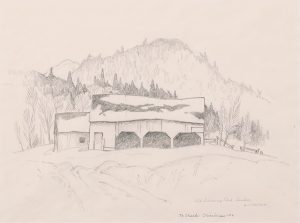 Alfred Joseph Casson: OLD DRIVING SHED – QUEBEC