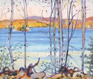 Peter Clapham Sheppard: SILVER BIRCHES ON LAKE PAUDASH, OCTOBER