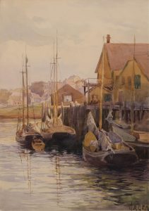 Robert Ford Gagen: WHARF SCENE, LATE AFTERNOON