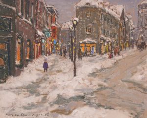 Horace Champagne: JOURNEE DOUCE DE FEVRIER (RUE DE LA FABRIQUE, VIEUX QUEBEC)