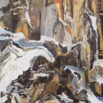 David T. Alexander 500' STANDING STONES WITH NO INSCRIPTIONS; 1997 acrylic on canvas 77.5 x 24.25 in.