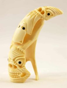 Tupilak, Artist Unidentified: Greenlandic Inuit [20th century] carved marine ivory with baleen inlay
