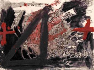 Antoni Tapies: TRIANGLE (NEGRE I ROIG)