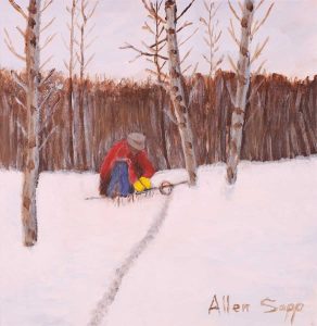 Allen Sapp: MAN SETTING UP TRAP