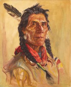 Nicholas de Grandmaison: PORTRAIT OF CHIEF SITTING EAGLE (UBI-THKA LYODAGE), STONEY