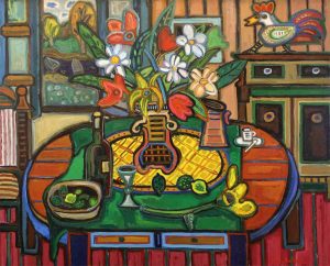 Pierre Bedard: NATURE AUX FLEURS ET AU COQ