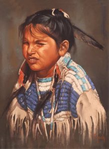 Vilem Zach: PORTRAIT OF A GIRL IN CEREMONIAL DRESS