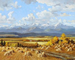 Duncan Mackinnon Crockford: THE ROCKIES FROM DEWINTON, ALTA.
