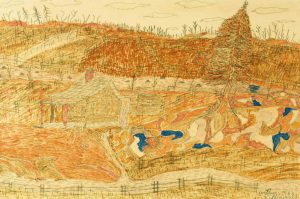 Arthur Villeneuve: AUTUMN LANDSCAPE WITH COUNTRY HOUSE