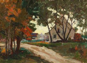 Paul Barnard Earl: HOMESTEAD IN A SUMMER LANDSCAPE