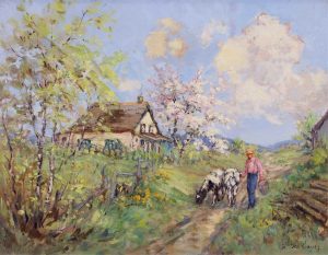 Berthe Des Clayes: BRINGING HOME THE COWS (SPRING, EASTERN TOWNSHIPS)