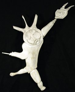 Unidentified Inuit Artist: SHAMAN WITH DRUM AND SPIRIT GEESE