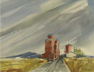Harry Heine: GRAIN ELEVATORS, LOADING A TRAIN