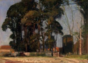 Alfred Crocker Leighton: FARMYARD WITH TREES