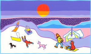 Ted Harrison: SLEDDING