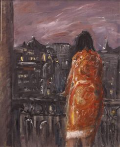 Erich Schmid: FEMME REGARDANT LA VILLE (for NORMAN KNEBEL)