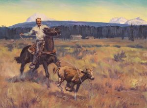 Sheryl Lamar Bodily: ROPING A CALF